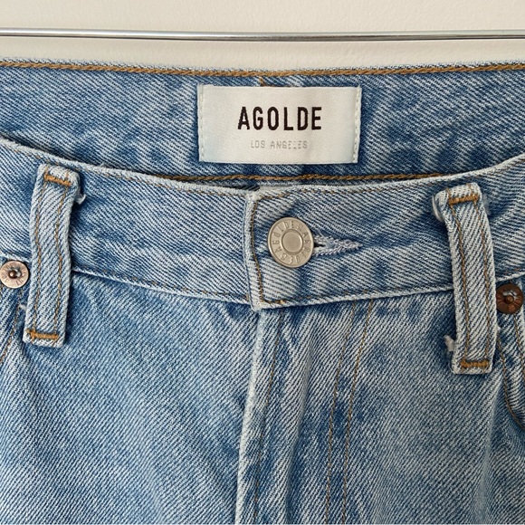Agolde Light Blue Straight Leg Jeans - Picture 7 of 13